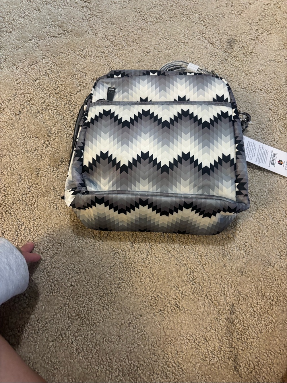 NWT Lug x Mary DeAngelis Ranger Chevron Bag - Black white and Gray - Picture 3 of 7